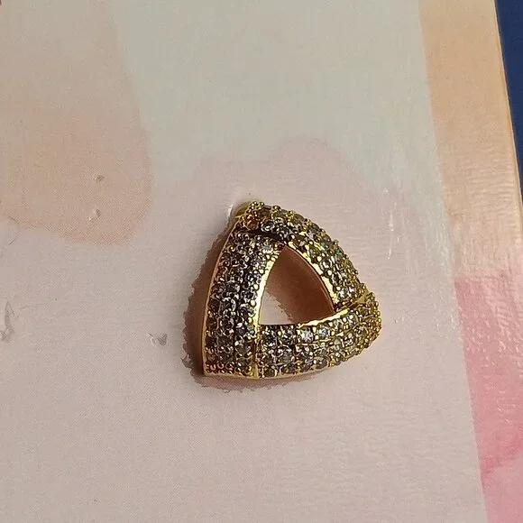 Lilly Pulitzer Triangle Exquisite Stud Earrings Gold Tone Minimalist - Picture 3 of 5